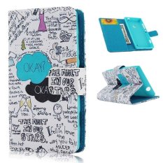Graffiti Pattern Book Style Flip PU Leather Phone Case Cover Skin Shell with Card Holder and Support Function for Nokia Lumia 520 NOT for 521