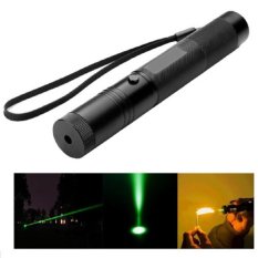 Green Beam Aerometal Handheld Adjustable Focus Laser Pointer 1MW 532NM - Black