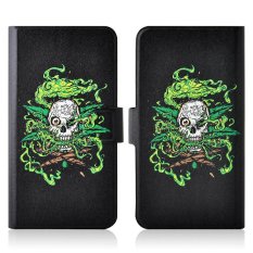 Green Fire Skull PU Leather New Flip Case Cover For Nokia Lumia 920