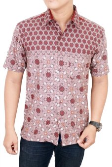 modern laki desain laki batik baju Coklat Lengan Pendek Gudang Batik Baju Modern   Fashion Laki Laki