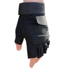 Half Finger Skid Motion Microfiber Wear Silica gel Fitness Tactical Sarung tangan Gloves (Intl)
