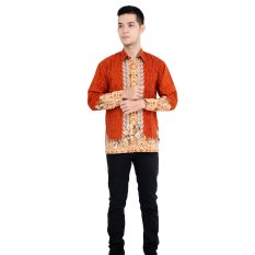 Hansen & Lisa Kemeja Batik Semi Sutra Lengan Panjang BSTR 232 - Cokelat