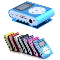 Happycat LCD Screen Metal Mini Clipon MP3 Player with Micro TF/SD card Slot with Cable +Earphone (Blue/Black/Red/Silver/Green/Rose Red/Purple)