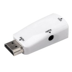 HDMI Full HD 1080P HDMI Male to VGA and Audio Adapter for HDTV / Monitor / Projector - Putih