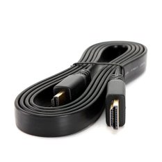 HDMI Kabel Flat High Speed Video Audio Cable 2M - Hitam