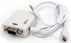 HDMI Kabel konverter Mikro ke VGA dengan Audio - Hitam