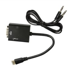 HDMI Kabel Konverter Mini ke VGA dengan Audio - Hitam