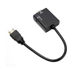 HDMI to VGA Male Adapter with Audio Port - (Black)