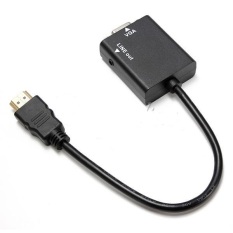HDMI to VGA Male Adapter with Audio Port - Hitam