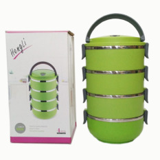 Heng Li Lunch Box Kotak Makanan 4 Susun - Stainless Steel - Hijau