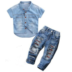 Hi-MM Baju Setelan Anak Jeans Tshirt dan Celana
