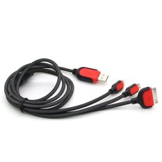 HKS 4 In 1 Netlike 1.2M 4FT Charging Cable 8Pin 30Pin 5Pin Cord For iPhone 6 6Plus 5 5S IOS8.3 iPhone 4 4S Samsung S3 S4 HTC USB Micro V8 Black (Intl)