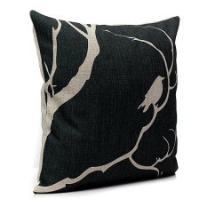 Home Decor Vintage Bird Linen Waist Throw Pillow Case Back Cushion Cover Square