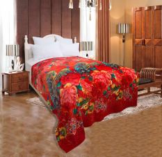 Home-Klik Selimut Bulu Halus Red Rosana - Size 180 x 200cm