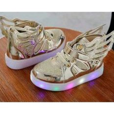 Honey Bee Babyshop Sepatu LED WINGS GOLD lampu walker shoes anak balita kids toddler