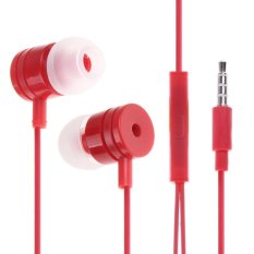 In-ear Stereo Headphone Earphone Earbud w/Microphone For iphone HTC Samsung MP3 Dark Red (Intl)