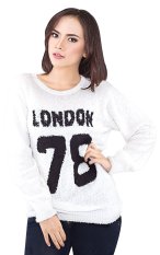 Inficlo & Blackkelly Baju Sweater Rajut Wanita - London - Putih - Inficlo SRT 456