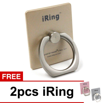 iRing Mobile Phone Standing Holder - Gold + Gratis 2pcs iRing Mobile Phone Standing Holder  