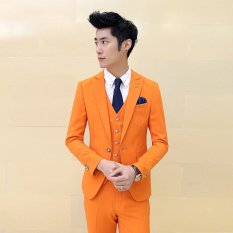 Jaket Kulit - Jas Pria Trend Color Style - Orange