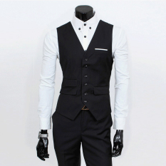 Jaket Kulit - Rompi Jas Pria Design Style - Hitam