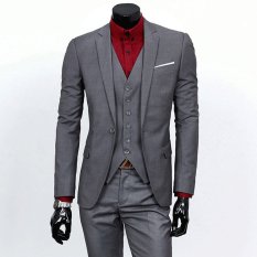 Jaket Kulit - Setelan Jas dan Celana Pria New Design - Grey
