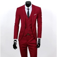 Jaket Kulit - Setelan Jas dan Celana Pria New Design - Merah