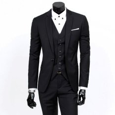 Jaket Kulit - Setelan Jas Pria Trend Stylish - Hitam