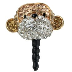JIANGYUYAN Crystal 3D Brown Monkey Dust Plug Ear Jack Earphone Jack for iPhone Samsung iPod HTC (Intl)