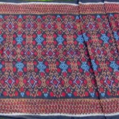 Kain Indonesia - Endek Bunga Terong A066 Wastra 200 x 103 cm - Hitam