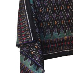 Kain Indonesia - Endek Cepuk A107 Wastra 200 x 103 cm - Hitam