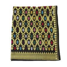 Kain Indonesia Songket Lombok A249_Wastra 200 x 103 cm Hitam Emas