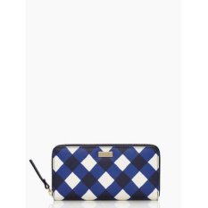 Kate Spade Gingham Grainy Vinyl Neda Wallet French Navycream IFS000133339 (Intl)