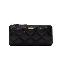 Kate Spade New York Gold Coast Nisha Quilted Leather Continental Zip Wallet Black IFS000128360 (Intl)
