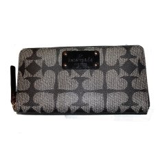 Kate Spade Pebbled Ace Of Spades Neda Long Zip Around Wallet Black IFS00070696 (Intl)