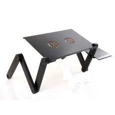 Kefir Organik - Meja Laptop Portable Aluminium with Cooler Big Fan Mousepad