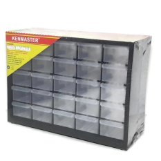 Kenmaster Rak Kotak Box Komponen Spare part Toolbox Tool Kit Tempat Kunci Organizer Drawer Susun 25 slot