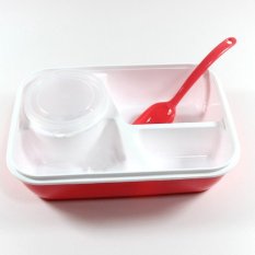 Kids Soup Bowl Spoon Food Picnic Container Lunch Bento Box Microwave Tableware (Pink)