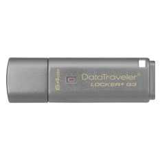 Kingston Digital 64GB Data Traveler Locker and USB 3.0 G3 with Automatic Data Security DTLPG3/64GB- Intl