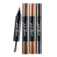 Kiss Beauty - Tinted Tattoo Kill Brow 2 in 1 / Tato Alis dan Maskara – Coklat Muda