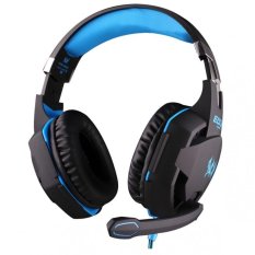 KOTION EACH G2100 Professional 3.5mm LED PC Gaming Bass Stereo Noise Isolation Vibration Headset With Mic Volume Control HiFi Driver For Laptop Computer Skype Online Chatting(Black & Blue) - INTL