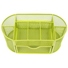 KUNPENG 9 Grid Metal Mesh Desk Organizer Storage(Green) - Intl