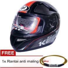 KYT K2 Rider 001 (Hitam Oren ) + Gratis Rantai Anti Maling