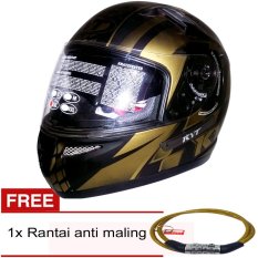 KYT K2 Rider Wordl Gp Ready (Hitam Dof Emas) +Gratis Rantai Anti Maling