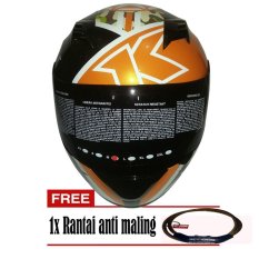 KYT RC10 - Hitam-Orange + Gratis Rantai Anti Maling