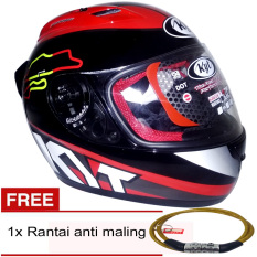KYT RC7 66615 (Hitam Merah Kuning) +Gratis Rantai Anti Maling
