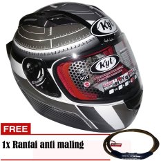 KYT RC7 - Abu Abu-Putih + Gratis Rantai Anti Maling