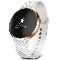 L58 Smart Bracelet Touch Screen Call SMS Reminder Caller ID IP67 Pedometer Calorie Sleep Monitor Remote Camera (White)