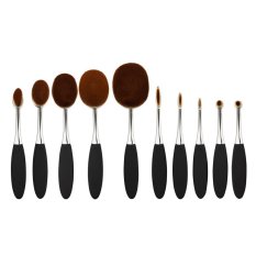 La Vie 10pcs/set Oval Toothbrush Blend Powder Makeup Brushes For Cream Fluid Beauty Tools( Silver) - Intl