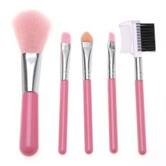 LALANG 5Pcs Mini Makeup Brush Set Cosmetic Beauty Tool Kit (Pink)- Intl