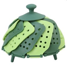 LALANG Folding Food Steamer Basket Kitchen Cooking Tool Fruit Bowl (Green) - Intl